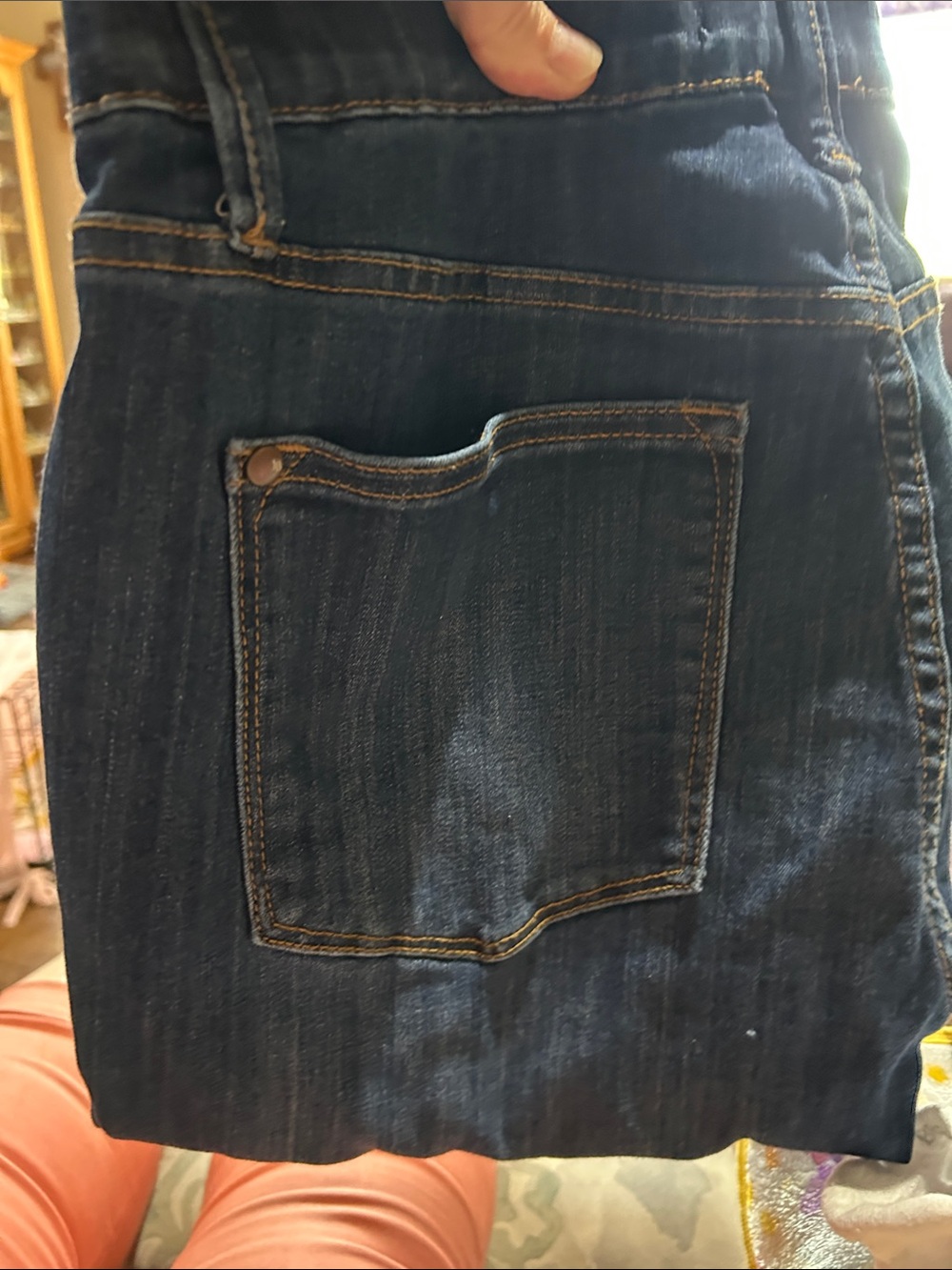 Judy Blue Dark Blue Straight Men’s Jeans with Contrast Stitching